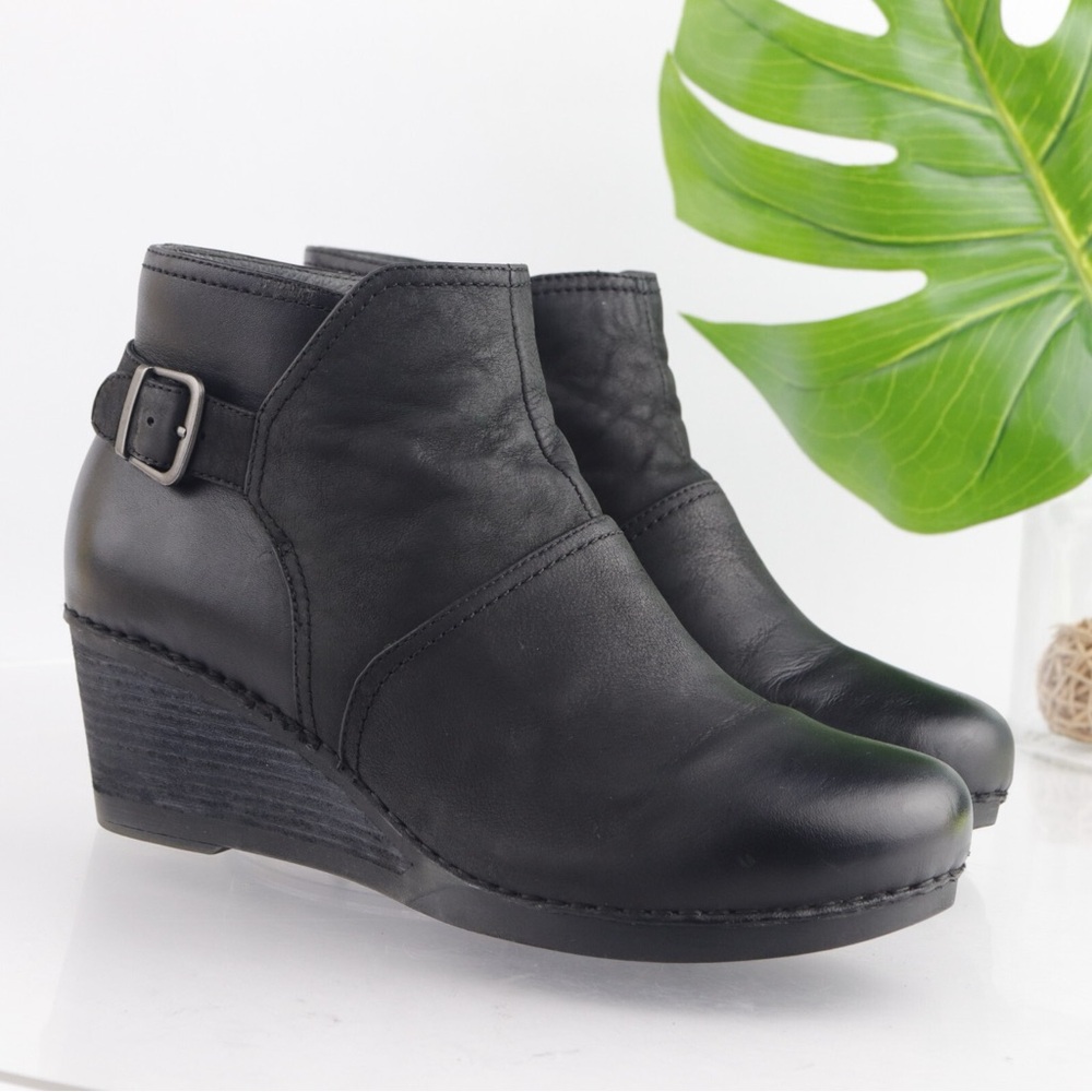 Dansko Women's Black Wedge Ankle Boots